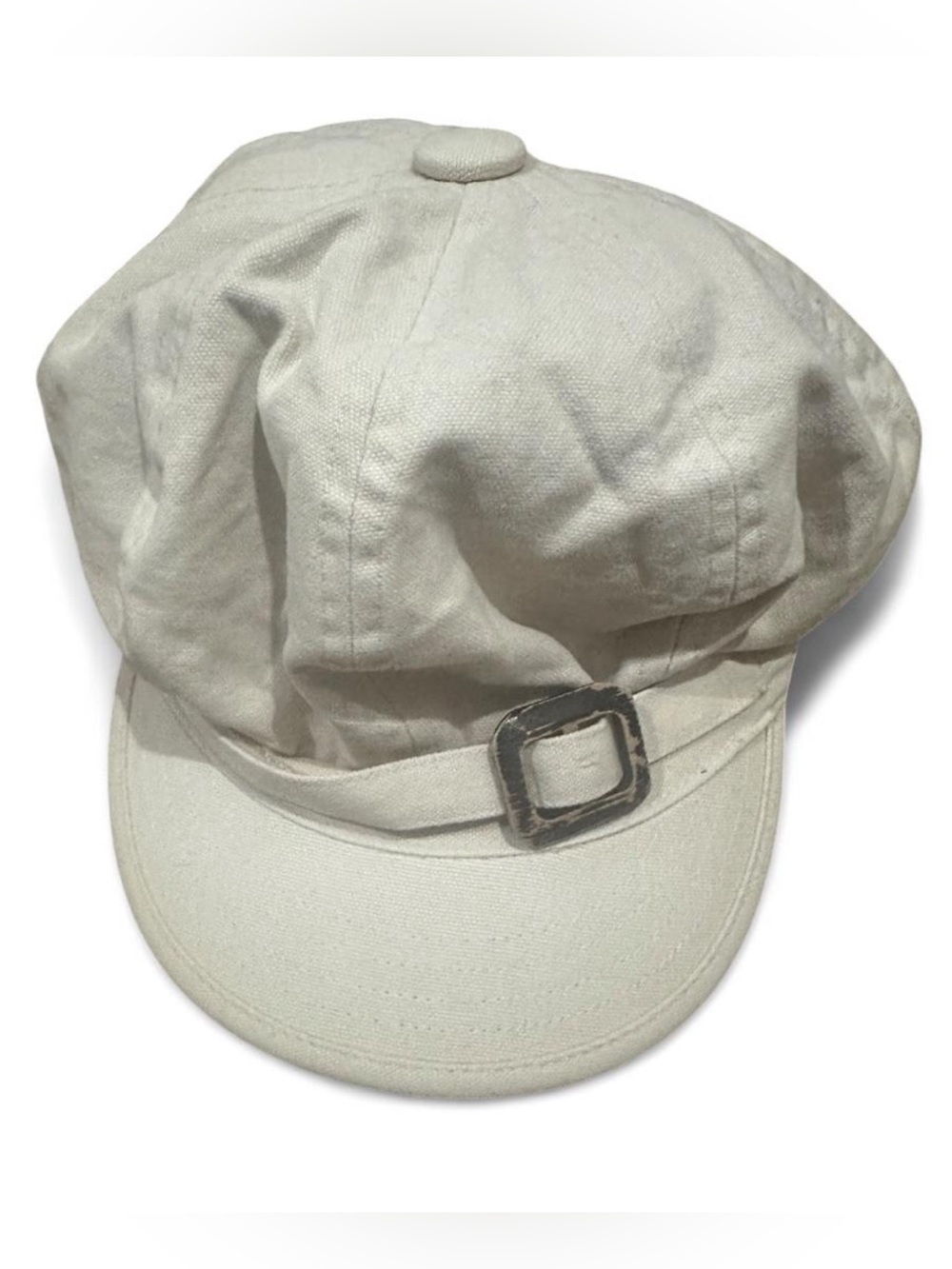 Vintage 2009 Juicy Couture Newsboy Hat Cream Cotton Cadet Cap Y2K McBling
